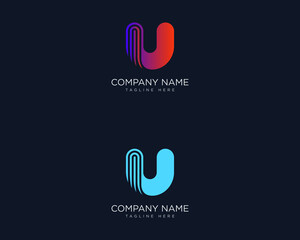 U logo in the creative letter style