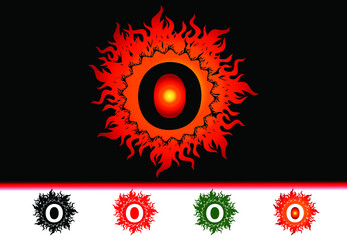 Fire O Letter Logo And Icon Design Template