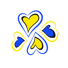 Fototapeta premium 25.03.2022_11_Hearts_Yellow_Blue