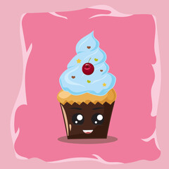 cute junk food bakery cartoon illustration