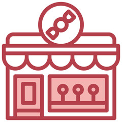 CANDY SHOP red line icon,linear,outline,graphic,illustration