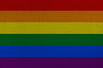 Patriotic textile background in colors of LGBT flag