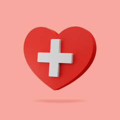 Fototapeta premium Healthcare 3D icon. Medical healthcare concept. 3D rendered digital symbol.