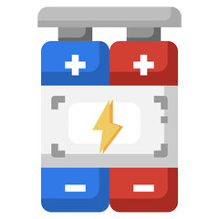 BATTERIES flat icon,linear,outline,graphic,illustration