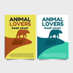Animal Lovers Book Cover Template. Bear, Simple, Letterhead, Print A4