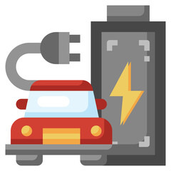 CHARGER flat icon,linear,outline,graphic,illustration