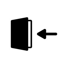 Exit sign. Opened door icon