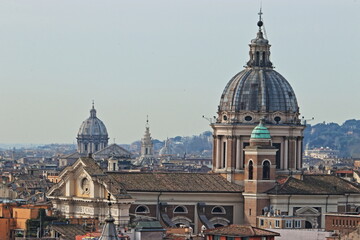 Fototapeta na wymiar Skyline di Roma dalla Terrazza del Pincio