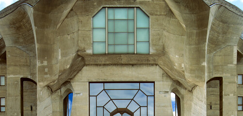 Goetheanum Building, Dornach, Switzerland. Detail of the front facade