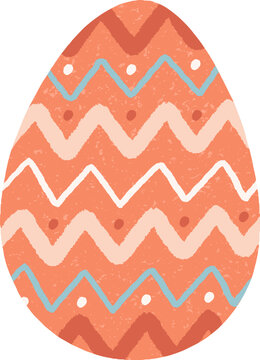 Easter Egg with Ornament Colored Cartoon Illustration
