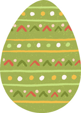 Holiday Easter Egg with Ornament Cartoon Illustration