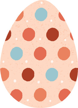 Easter Egg with Polka Dot Ornament Cartoon Illustration