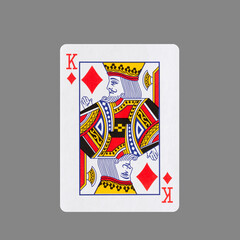 King of Diamonds. Isolated on a gray background. Gamble. Playing cards.