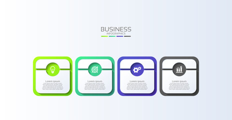 Business infographic design abstract background template colorful with 4 step