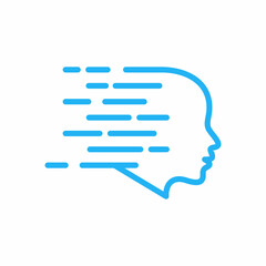 Obraz premium digital human head tech dash logo vector logo icon