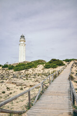 Fototapeta na wymiar Leuchtturm de Trafalgar im Süden Andalusiens