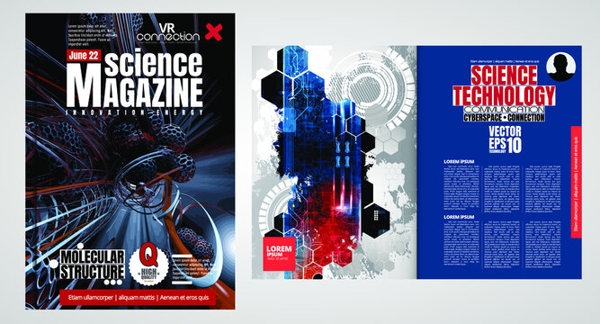 Brochure design template vector. Abstract technology cover book or magazine