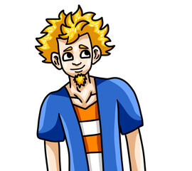 Stylized Adorable Happy Handsome Blonde Young Man