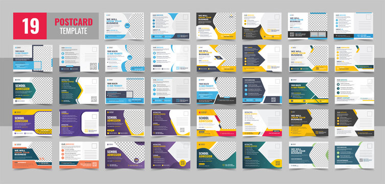 Corporate postcard design template. amazing and modern postcard design. stylish corporate postcard design bundle