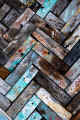 Weathered pieces of wood abstract design texture