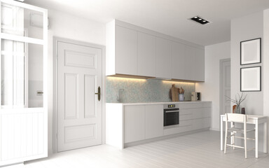 modern kitchen interior,