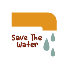 Save the water - ecology concept background with water drop. Vector banner template