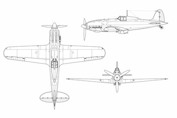 Vistas de avi&oacute;n de combate antiguo M.C.202