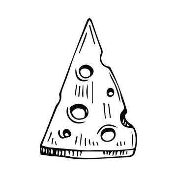 Cheese slice icon. Simple line, outline illustration elements of dairy product icons for ui and ux, website or mobile application on white background