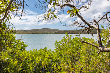 Beautiful Santa Martha Bay on the island Curacao in the Caribbean