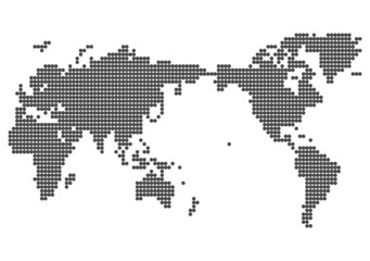 Fototapeta premium おおまかな世界地図を丸ドットで表現したイラスト