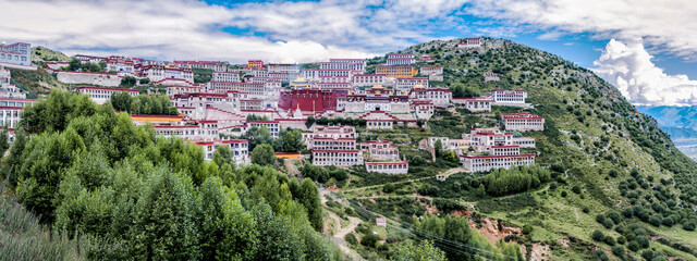 Ganden Monastery located at the top of Wangbur Mountain is one of the 