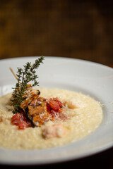 pasta with seafood and cheese