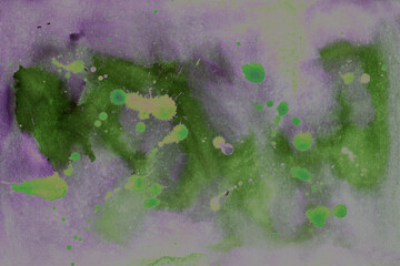 fashionable pattern, dark background, gothic, gloomy, handmade, stains, splashes, old paper, dirty wall, plaster, material, spilled paint, purple, green, brush, watercolor, gouache, ink, texture, 