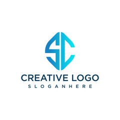 Letter SC . logo design template vector graphics