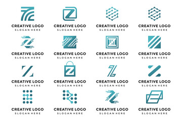 letter Z logo set logo design template vector graphic