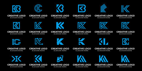 letter K logo set logo design template vector graphic