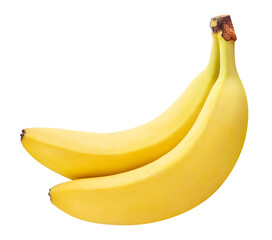 Two delicious bananas, isolated on white background