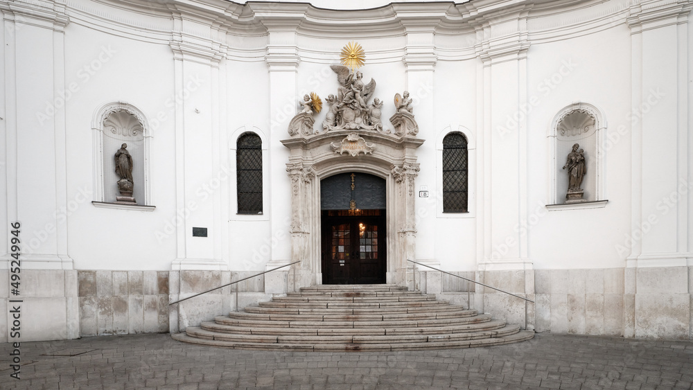 Wall mural Entrance to the Church of the Holy Trinity in Bratislava