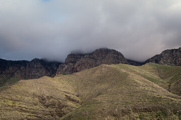 Landscape. view of the Tamadaba mountains from Agaete. Gran Canaria. Canary Islands
