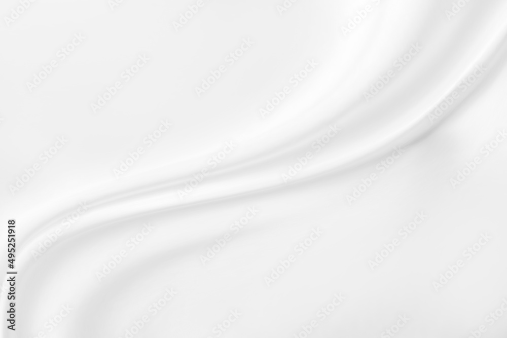 Wall mural abstract white fabric with soft wave texture background