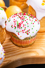 Easter cake and easter eggs sweet dessert holiday easter treat meal food snack on the table copy space food background