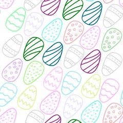 Happy Easter banner. Trendy Easter design with typography, hand painted strokes and dots, eggs