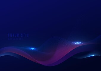 Abstract futuristic glitters lines template design.