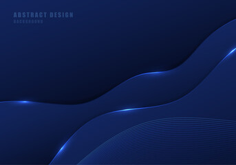 Abstract tech gradient blue design artwork cover decorative template. - 495253782