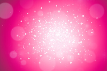 Pink sparkle rays glitter lights with bokeh elegant abstract background. Dust sparks background.