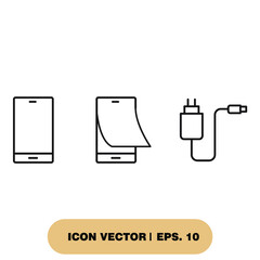 Mobile Accessories icons set . Mobile Accessories pack symbol vector elements for infographic web