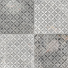 seamless floral pattern background with black and white marble texture