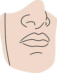 Abstract Ancient Greek Face Sculpture Cartoon Illustration