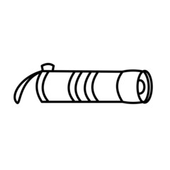 Small electrical pocket Flashlight Outline vector illustration