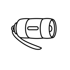 Small electrical Flashlight  Outline vector illustration